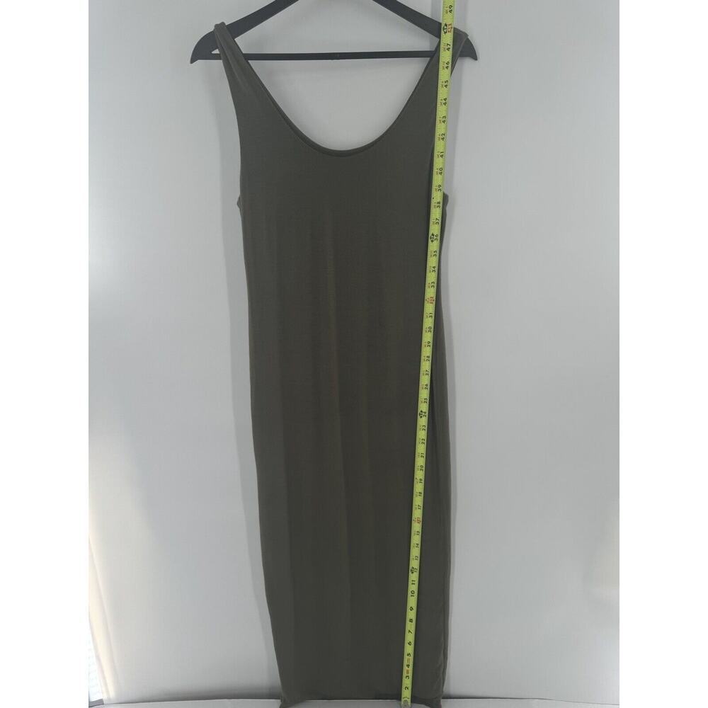 Fashion Nova Bodycon Midi Dress Size XL Olive Green Club Sexy Scoopneck Rayon - Picture 5 of 9
